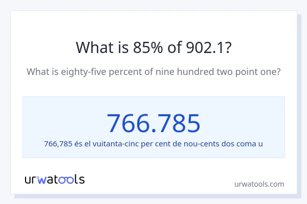 Quin és l'85% de 902.1?