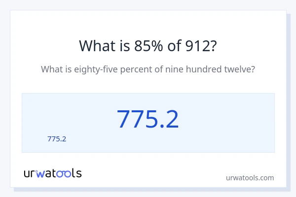912 లో 85% ఎంత?
