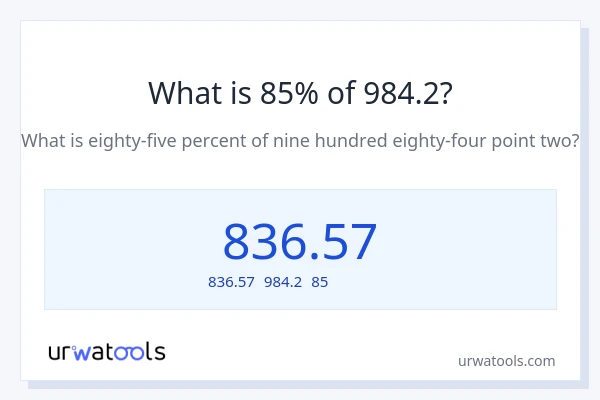 984.2の85%は何ですか?
