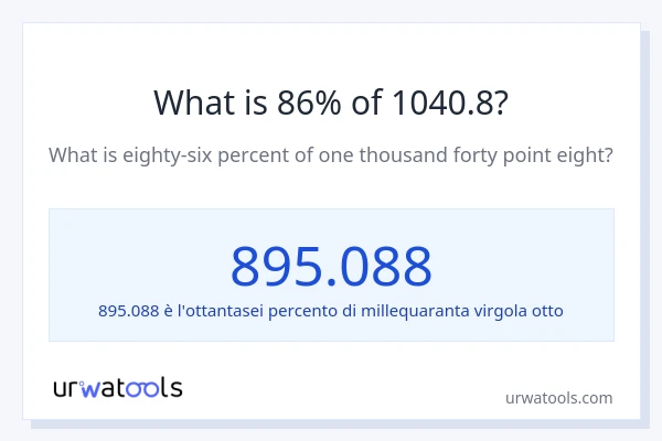 Qual è il 86% di 1040.8?
