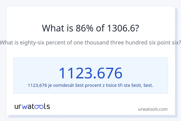 Kolik je 86 % z 1306.6?
