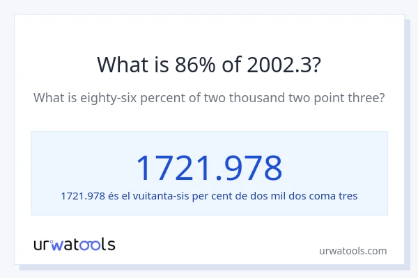 Quin és l'86% de 2002.3?