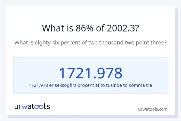 Hvad er 86% af 2002.3?
