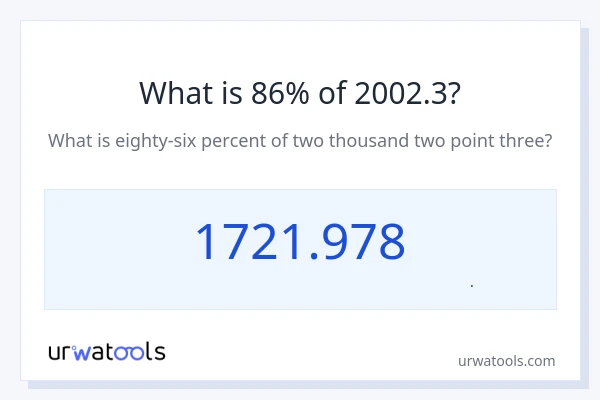 86% از 2002.3 چقدر است؟