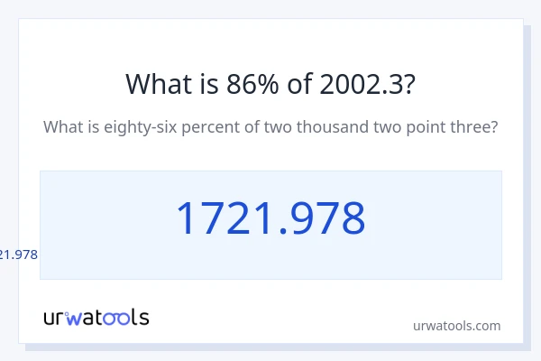 2002.3 യുടെ 86% എന്താണ്?