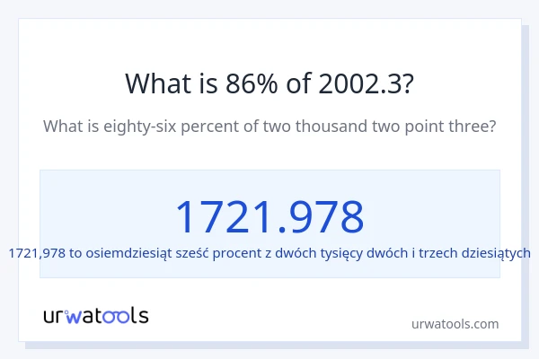 Ile wynosi 86% z 2002.3?