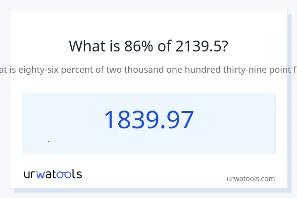 2139.5 এর 86% কত?