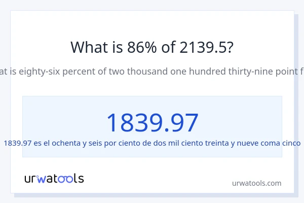 ¿Qué es el 86% de 2139.5?