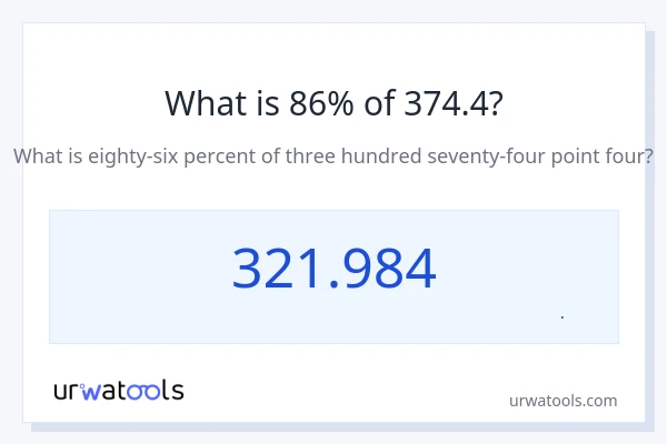 86% از 374.4 چقدر است؟