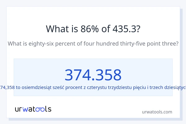 Ile wynosi 86% z 435.3?