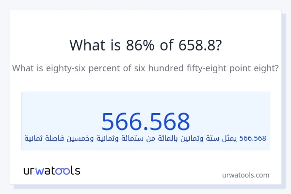 ما هي نسبة 86% من 658.8؟