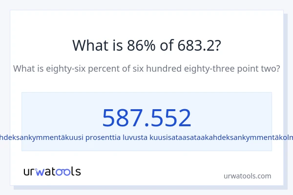 Mikä on 86 % 683.2:sta?
