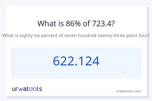 86% از 723.4 چقدر است؟
