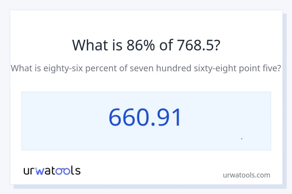 86% از 768.5 چقدر است؟