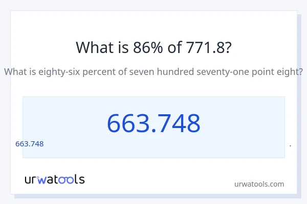 771.8 లో 86% ఎంత?
