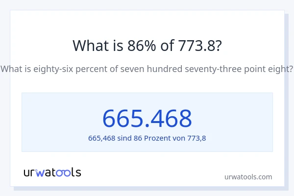 Was ist 86% von 773.8?