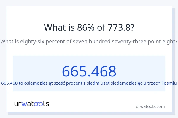 Ile wynosi 86% z 773.8?