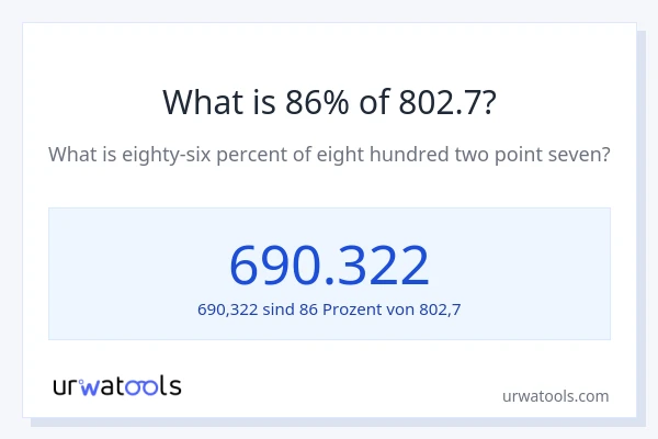Was ist 86% von 802.7?