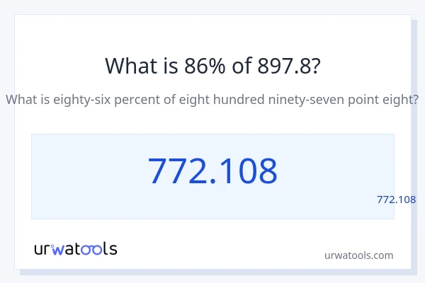 מה זה 86% מתוך 897.8?