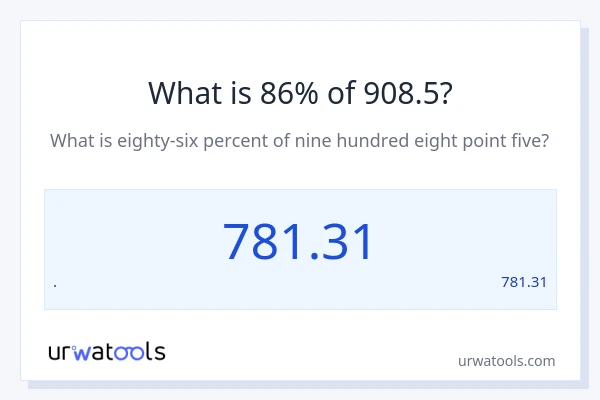 מה זה 86% מתוך 908.5?