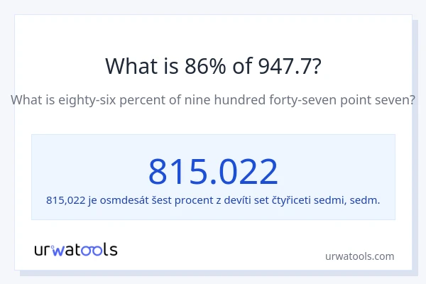 Kolik je 86 % z 947.7?