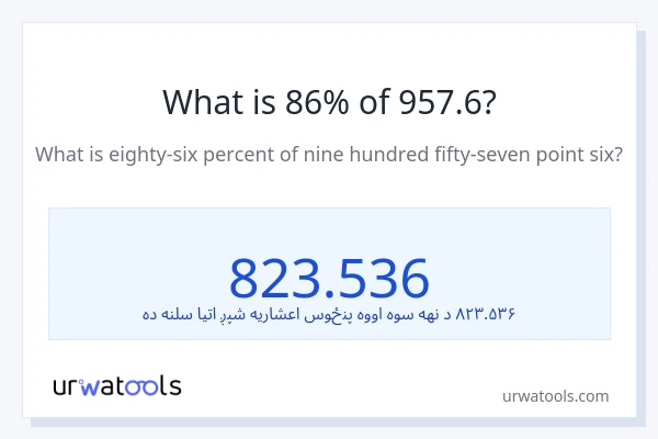 د 957.6 86٪ څومره دی؟