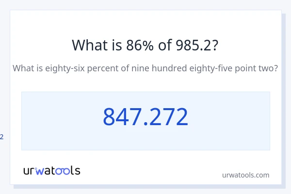 985.2 இல் 86% என்றால் என்ன?