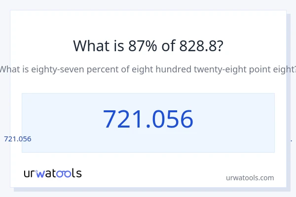 828.8 లో 87% ఎంత?