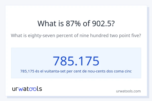 Quin és l'87% de 902.5?