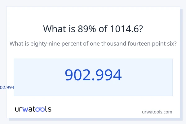 1014.6 യുടെ 89% എന്താണ്?