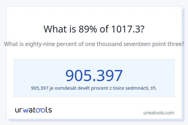 Kolik je 89 % z 1017.3?