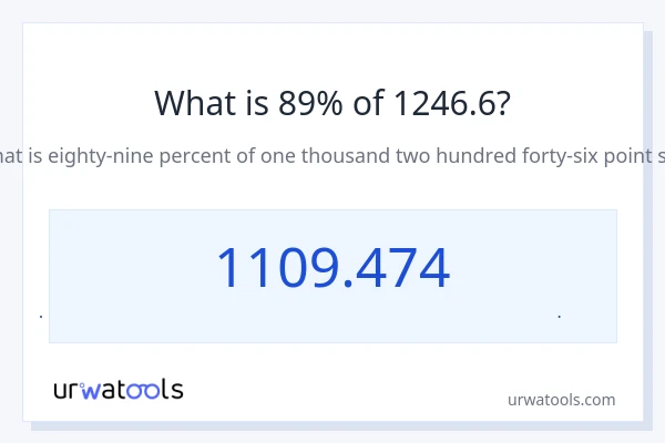 89% از 1246.6 چقدر است؟