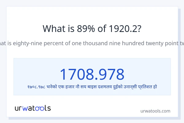 1920.2 को 89% कति हुन्छ?