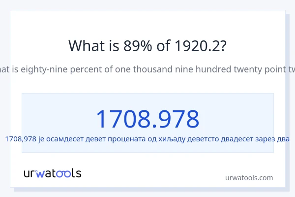 Колико је 89% од 1920.2?