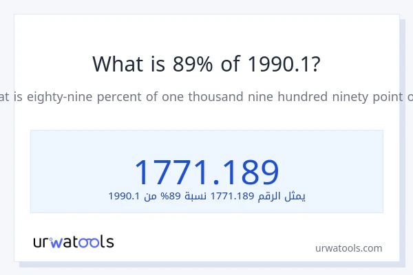 ما هي نسبة 89% من 1990.1؟