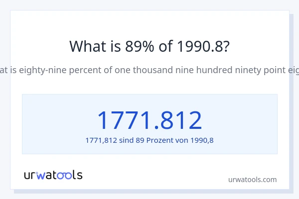 Was ist 89% von 1990.8?