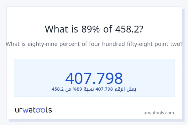 ما هي نسبة 89% من 458.2؟