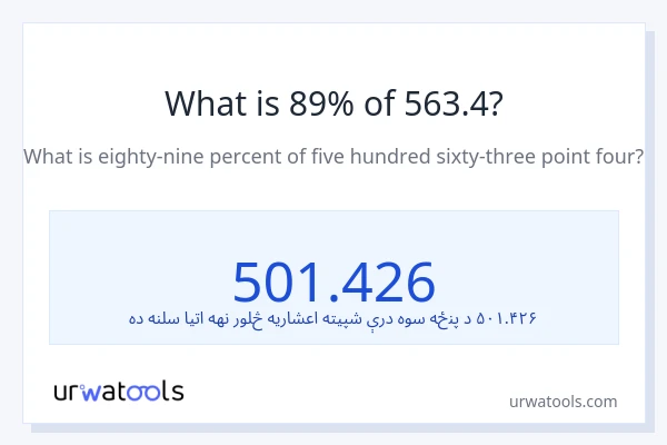 د 563.4 89٪ څومره دی؟