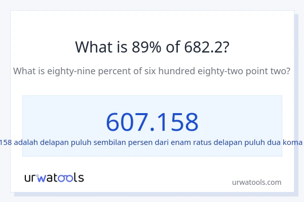 Berapakah 89% dari 682.2?