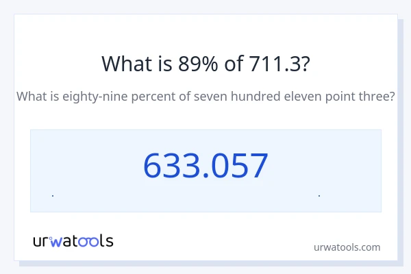 89% از 711.3 چقدر است؟