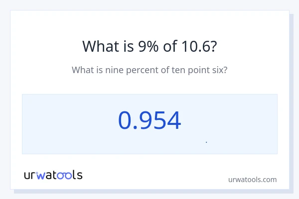 9% از 10.6 چقدر است؟