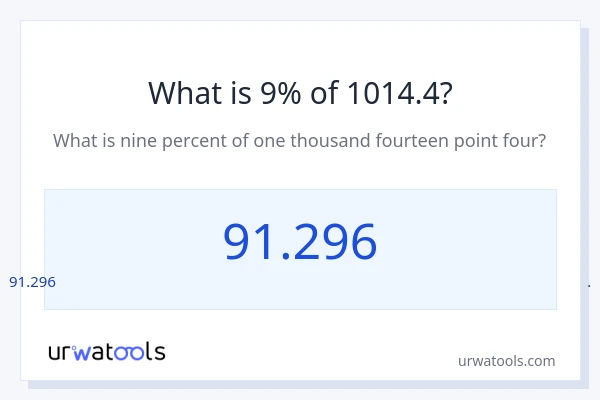 1014.4 ರಲ್ಲಿ 9% ಎಂದರೇನು?