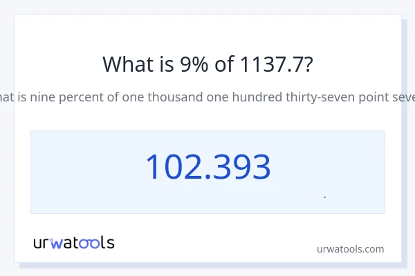 9% از 1137.7 چقدر است؟