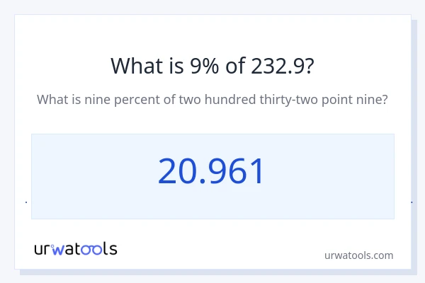 232.9 ರಲ್ಲಿ 9% ಎಂದರೇನು?