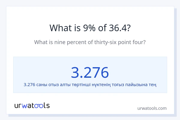36.4-нің 9%-ы қандай?