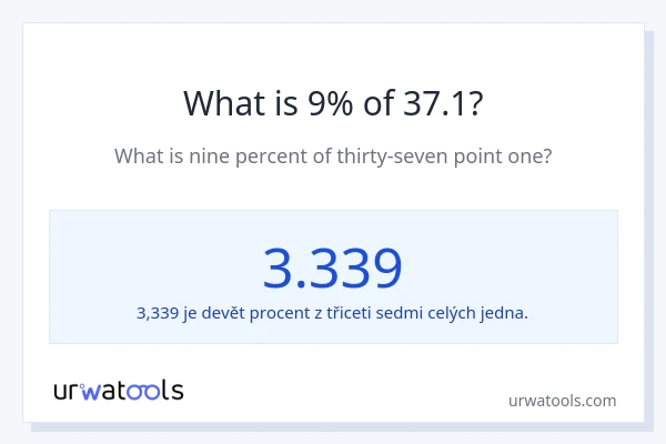 Kolik je 9 % z 37.1?