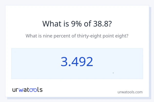 9% از 38.8 چقدر است؟