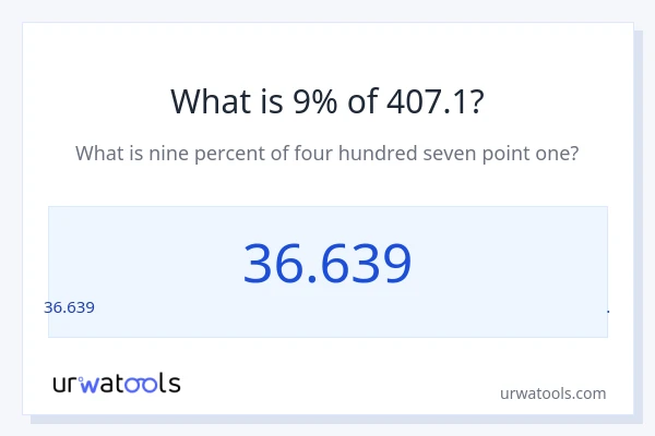 407.1 യുടെ 9% എന്താണ്?