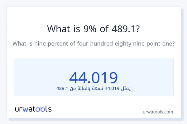 ما هي نسبة 9% من 489.1؟