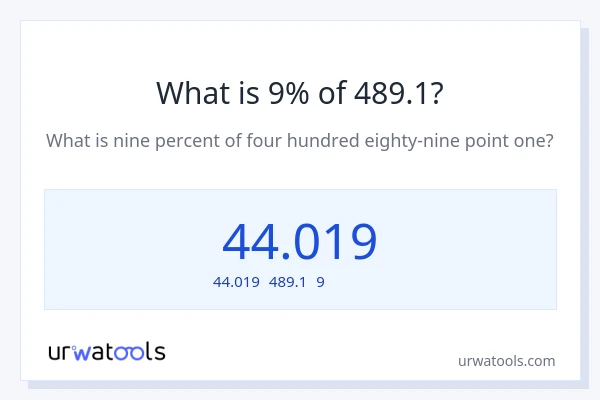 489.1の9%は何ですか?